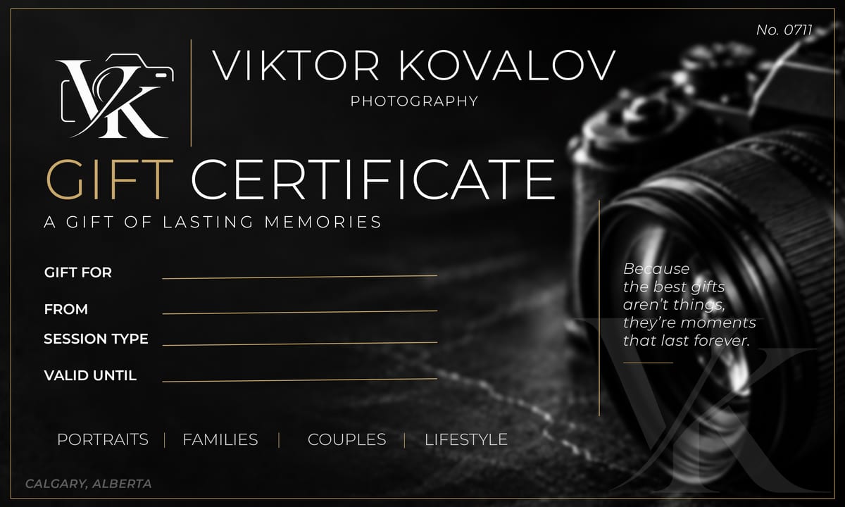 Viktor Kovalov Photography gift certificate